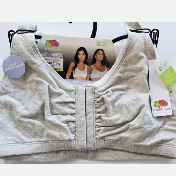 FRUIT OF THE LOOM 360 DEGREE STRETCH FRONT CLOSE BRA/ TALLA 42/WIRELESS COMFORT - Picture 1 of 9